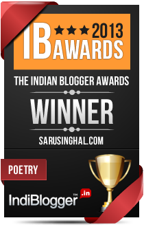 This blog won the 2013 Indian Blogger Awards - Poetry